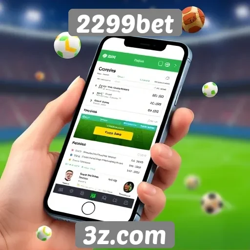 Experiência mobile no site 2299bet